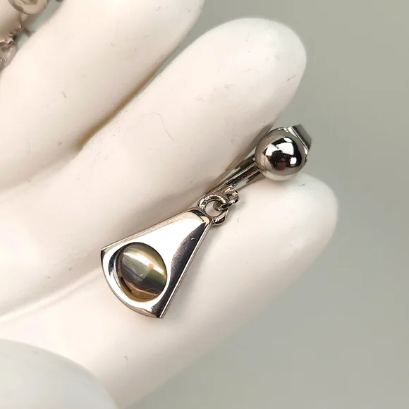 Park Lane Abalone Clip on earrings VTG 80s - Picture 9 of 11